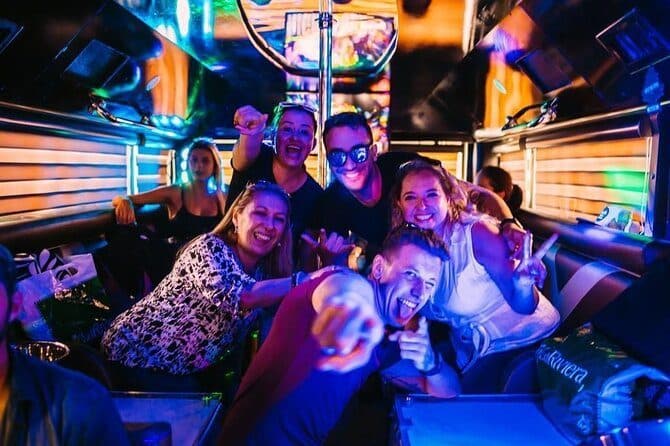 Group of friends partying on board