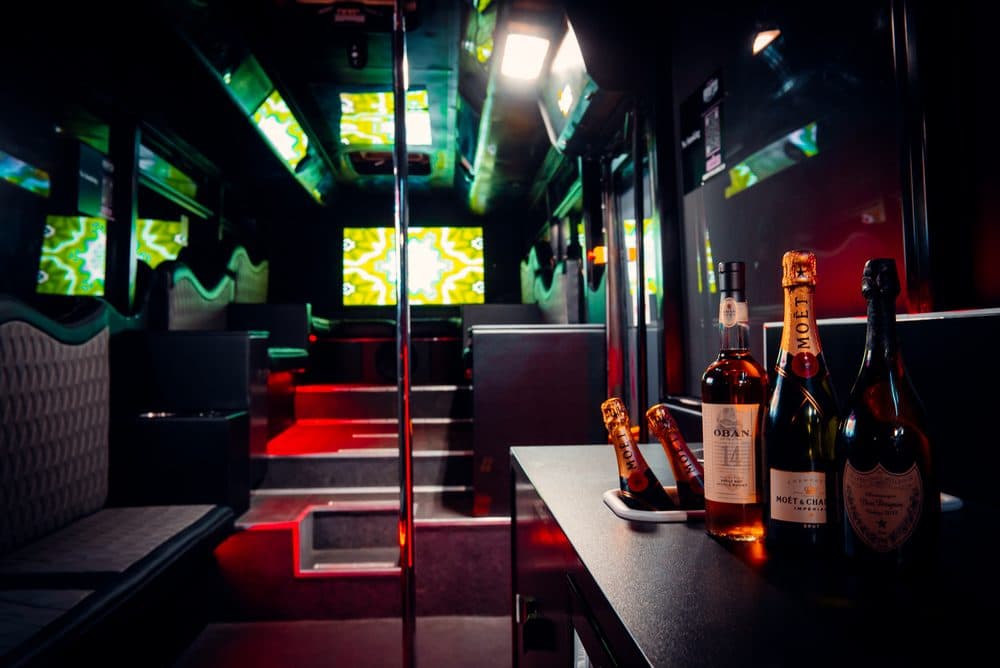 Champagne service on board